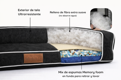 Negro - Detalle relleno memory foam